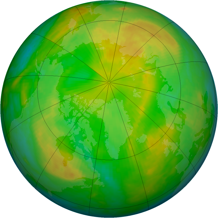Arctic ozone map for 16 May 1993